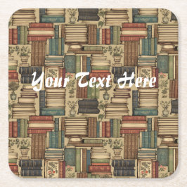 Porta-copo De Papel Quadrado Book Lover