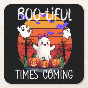 Porta-copo De Papel Quadrado Bootiful Times Brevemente, Fantasmas bonitos do Ha