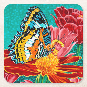 Porta-copo De Papel Quadrado Borboleta Posta I