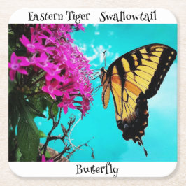 Porta-copo De Papel Quadrado Borboleta Swallowtail de Tigre Oriental #2