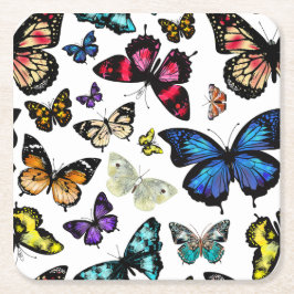 Porta-copo De Papel Quadrado Borboletas