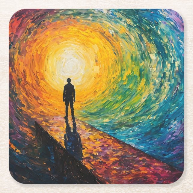 Porta-copo De Papel Quadrado Borda da Dimensão (Frente)