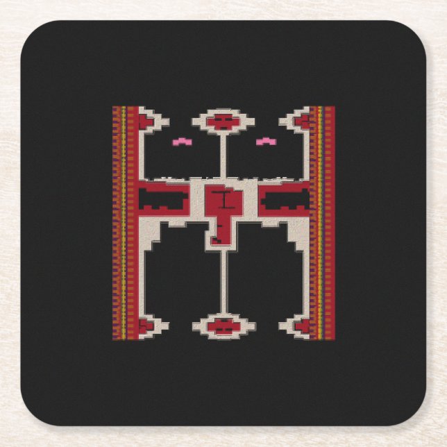 Porta-copo De Papel Quadrado Borneo Inspired Coaster (Frente)