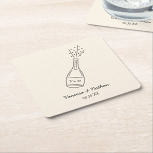 Porta-copo De Papel Quadrado Borracha-Boca-Borracha-Champanhe Casamento Whimsic