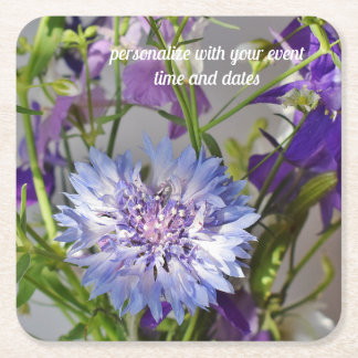 Porta-copo De Papel Quadrado Botão Solteiro Azul