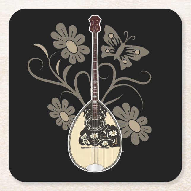 Porta-copo De Papel Quadrado Bouzouki (Frente)