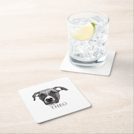 Porta-copo De Papel Quadrado Boxer Dog Personalizado
