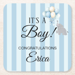 Porta-copo De Papel Quadrado Boy Baby Shower