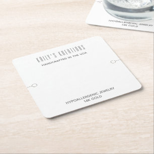 Porta-copo De Papel Quadrado Bracelete Moderno Branco