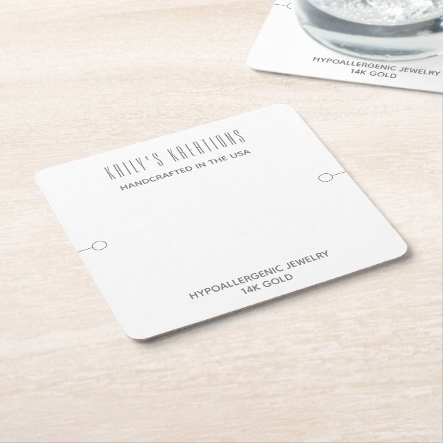 Porta-copo De Papel Quadrado Bracelete Moderno Branco (Inclinado)