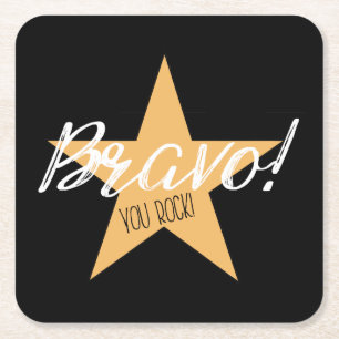 Porta-copo De Papel Quadrado "Bravo! Você BALANÇA! "