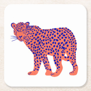 Porta-copo De Papel Quadrado Bright Leopardo