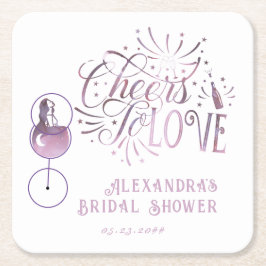 Porta-copo De Papel Quadrado Brinde ao Amor Degustação de Vinhos Elegante Chá d