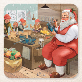 Porta-copo De Papel Quadrado Brinquedos papais noeis E Fazeres Elves | Natal