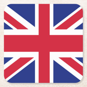 Porta-copo De Papel Quadrado British Union Jack Flag