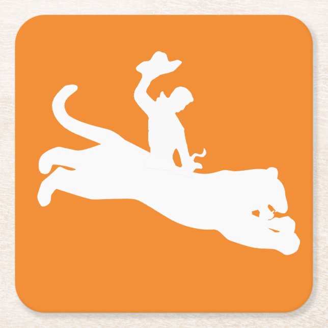 Porta-copo De Papel Quadrado Bronco Bucking Bengal (Frente)