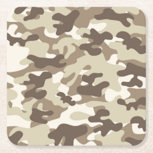 Porta-copo De Papel Quadrado Brown Camo Design