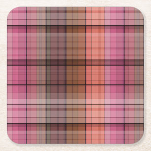 Porta-copo De Papel Quadrado Brown Tartan