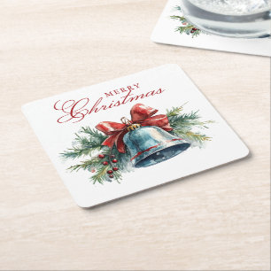 Porta-copo De Papel Quadrado Brunches de pinho e Natal Feliz Natal