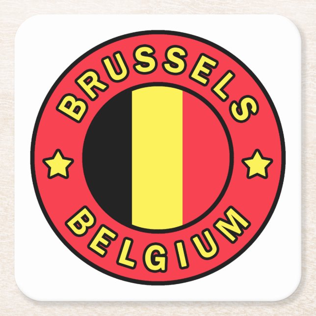 Porta-copo De Papel Quadrado Bruxelas Bélgica (Frente)