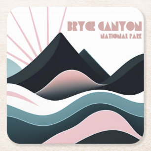 Porta-copo De Papel Quadrado Bryce Canyon National Park Colinas Coloridas