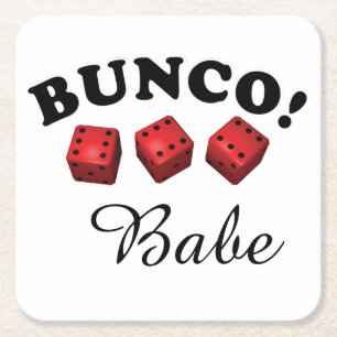 Porta-copo De Papel Quadrado Bunco Dice Six Bunco Babe
