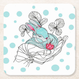 Porta-copo De Papel Quadrado Bunny In Hand Coaster