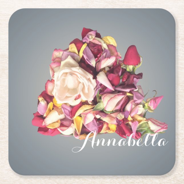 Porta-copo De Papel Quadrado Buquê (Frente)