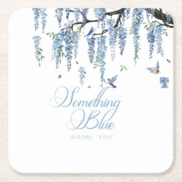 Porta-copo De Papel Quadrado Buquê de Flores Silvestres Algo Azul Chá de Noiva 