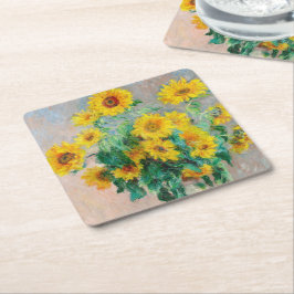 Porta-copo De Papel Quadrado Buquê de Sunflower Claude Monet