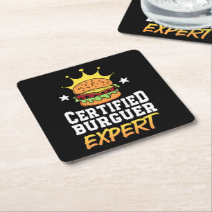 Porta-copo De Papel Quadrado Burger Especialista em Hamburger certificado hambu