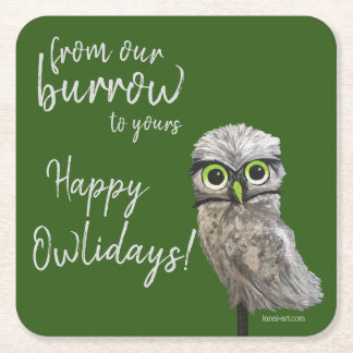 Porta-copo De Papel Quadrado Burrowing o coral litoral Florida do cabo da arte