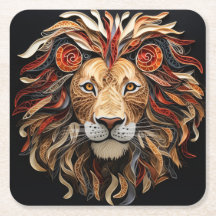 Cabeça de leão sobre fundo preto