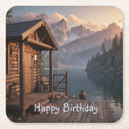 Porta-copo De Papel Quadrado Cabina No Lago
