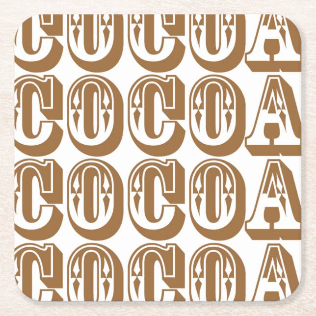 Porta-copo De Papel Quadrado Cacau (Frente)