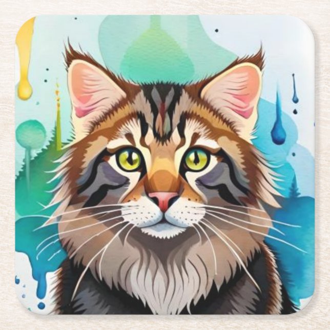 Porta-copo De Papel Quadrado Cachorro bonito fecha a miniárea de transferência (Frente)