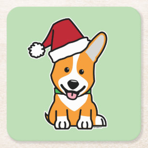 Porta-copo De Papel Quadrado Cachorro corgi filhote Pembroke galês chapéu de Na