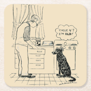 Porta-copo De Papel Quadrado Cachorro ficando velho