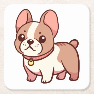 Porta-copo De Papel Quadrado Cachorro francês bonitinho