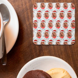 Porta-copo De Papel Quadrado Cachorro Inglês, Cachorro Espanhol, festas de Nata