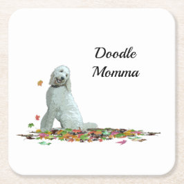 Porta-copo De Papel Quadrado Cachorro Labradoodle Deixa Porta copos De Papel