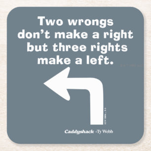 Porta-copo De Papel Quadrado Caddyshack   Dois erros não dão certo