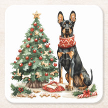 Cães Dobermann de Natal