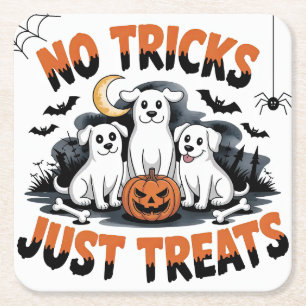 Porta-copo De Papel Quadrado Cães Fantasmas Spooky   Design de Cachorro Bonito 