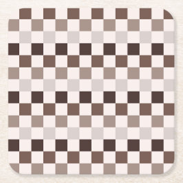 Porta-copo De Papel Quadrado Cafe Au Lait checkerboard pattern