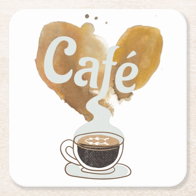 Porta-copo De Papel Quadrado Café - Café Lover (Frente)
