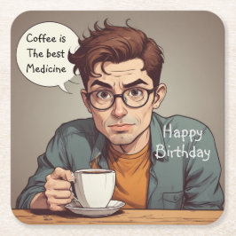 Porta-copo De Papel Quadrado Café É O Melhor Medicamento