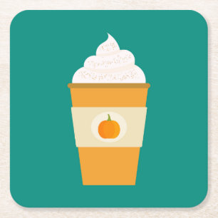 Porta-copo De Papel Quadrado Café latão de especiarias de abóbora