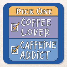 Porta-copo De Papel Quadrado Café ou Cafeína