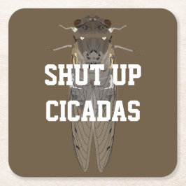 Porta-copo De Papel Quadrado Cala a boca Cicadas